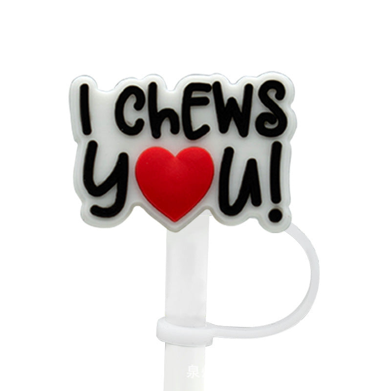 Wholesale 10PCS Valentine's Day Series Silicone Straw Sets